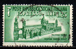 ITALIA RSI - 1944 - DUOMO DI PALERMO - USATO - Posta Espresso