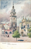 T2/T3 1916 Kraków, Krakau; Ratusz / Rathaus U. Hauptwache / Town Hall + "Sanitätsabteilung Des K.u.K. Festungsspitals No - Unclassified