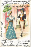 T2/T3 1901 Romantic Couple, Lady Art Postcard. E.S.D. Serie 8077. Litho (EK) - Ohne Zuordnung