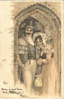 T3 1899 Romantic Couple, Lady Art Postcard. M. Kimmelstiel & Co. Litho (EB) - Ohne Zuordnung