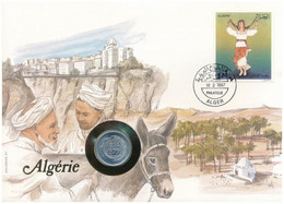 Algéria 1974. 5c Felbélyegzett Borítékban, Bélyegzéssel, Német Nyelvű Leírással T:1  Algeria 1974. 5 Centimes In Envelop - Non Classés