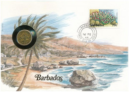 Barbados 1973. 5c Felbélyegzett Borítékban, Bélyegzéssel, Német Nyelvű Leírással T:1  Barbados 1973. 5 Cents In Envelope - Non Classificati