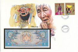 Bhutan 1N ~1981. Felbélyegzett Borítékban, Bélyegzéssel T:I Bhutan ~1981. 1 Ngultrum In Envelope With Stamp And Cancella - Non Classificati