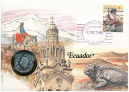 Ecuador 1985. 1S Felbélyegzett Borítékban, Bélyegzéssel, Német Nyelvű Leírással T:1  Ecuador 1985. 1 Sucre In Envelope W - Non Classificati