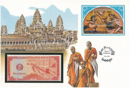 Kambodzsa 1979. 1/2R Felbélyegzett Borítékban, Bélyegzéssel T:I  Cambodia 1979. 1/2 Riel In Envelope With Stamp And Canc - Non Classificati