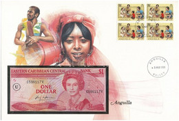 Kelet-Karibi Államok/Anguilla 1985-1988. 1$ Felbélyegzett Borítékban, Bélyegzéssel T:I Eastern Caribbean States/Anguilla - Non Classés