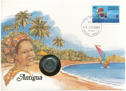 Kelet-Karibi Államok / Antigua 1981. 10c Felbélyegzett Borítékban, Bélyegzéssel, Német Nyelvű Leírással T:1  East Caribb - Non Classificati
