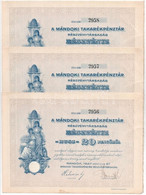 Mándok 1927. "Mándoki Takarékpénztár Részvénytársaság" Részvénye 20P-ről, Szelvényekkel és Szárazpecséttel (3x) Sorszámk - Unclassified