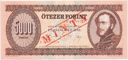 1990. 5000Ft "H 00000710" Sorszámmal, Piros "MINTA" Felülnyomással és Perforációval T:I / Hungary 1990. 5000 Forint With - Zonder Classificatie