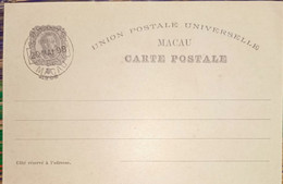 Portuguese Macau, Portugal Macau, Postal Card Cancelled, India - Cartas & Documentos