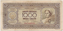 Jugoszlávia 1946. 1000D T:III Yugoslavia 1946. 1000 Dinara C:F Krause P#67 - Ohne Zuordnung