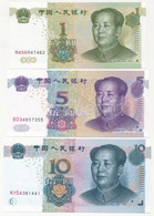 Kína 1999. 1Y + 2005. 5Y + 2005. 10Y T:I China 1999. 1 Yuan + 2005. 5 Yuan + 2005. 10 Yuan C:UNC Krause P#895, P#903, P# - Ohne Zuordnung