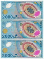 Románia 1999. 2000L "Napfogyatkozás" (3x Sorszámkövető, "001A") T:I Romania 1999. 2000 Lei "Solar Eclipse" (3x Sequentia - Non Classificati