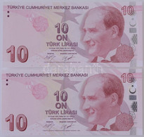 Törökország 2009. 10L (2x, Sorszámkövetők) T:I Turkey 2009. 10 Lirasi (2x, Sequential Serials) C:UNC Krause P#223 - Non Classificati