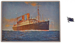 Német Birodalom ~1908. "Norddeutscher Lloyd" Hajózási Társaság Zománcbetétes Fém Jelvénye (16x21mm) + Az SS Berlin-t ábr - Unclassified