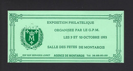 CARNET PRIVE MARIANNE DE BRIAT EXPOSITION PHILATELIQUE MONTARGIS - Sonstige & Ohne Zuordnung