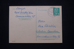 ALLEMAGNE - Entier Postal De Bad Berka Pour Berlin En 1954 - L 99878 - Postales - Usados