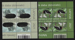 LETONIA /LATVIA /LETTLAND /LETTONIE  -EUROPA 2021 -ENDANGERED NATIONAL WILDLIFE"- 2 BLOQUES De 4 -CB - 2021