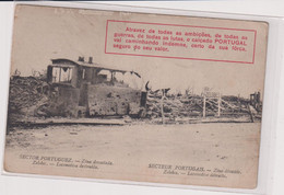 -CPA-SECTEUR PORTUGAIS-ZONE DEVASTEE-ZELOBES-LOCOMOTIVE DETRUITE- - Guerra 1914-18