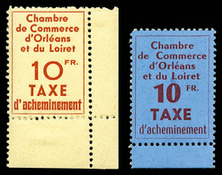 N°2/3 ** Orléans, 10F Rouge-brun Sur Bleu Et 10F Rouge-brique Sur Jaune,  Les 2 Valeurs Bord De Feuilles - Otros & Sin Clasificación