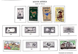 A) 1963-66, SOUTH AFRICA, COLLECTION OF 12 STAMPS, BLACK AND WHITE IMPRESSIONS CENTENARY OF THE RED CROSS - HEALTH 343, - Autres & Non Classés