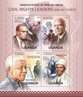 Uganda  2013   Civil Rights Leaders And Activists, (Malcolm X,  Nelson Mandela, Abraham Lincoln  ) - Ouganda (1962-...)