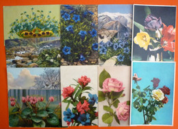 FLOWERS , LOT 10 OLD POSTCARDS - Flowers