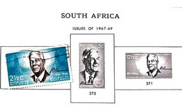 A) 1967, SOUTH AFRICA, WITH CANCELLATION FORMER RACIST PRIME MINISTER, DISCRIMINATION OF THE BLACK POPULATION, BLACK AND - Unused Stamps