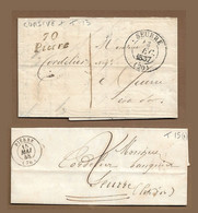 PIERRE DE BRESSE : Lot De 2 Lettres Avec Marques Postales  De 1837  & 1848  ( Saône Et Loire ) - 1801-1848: Precursori XIX