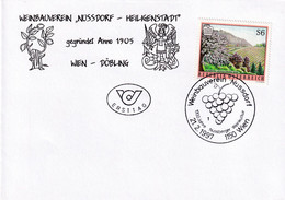 A8405 - ERSTTAG,WEINBAUVEREIN NUSSDORF FOUNDED IN 1905, REPUBLIK OESTERREICH AUSTRIA WIEN 1997 USED STAMP ON COVER - Storia Postale