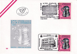 A8406- ERSTTAG,175 YEARS OF SPAR CASSE REPUBLIK OESTERREICH AUSTRIA WIEN 1994 USED STAMP ON COVER - Cartas & Documentos