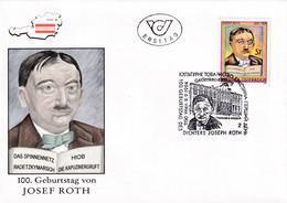 A8421- ERSTTAG, JOSEPH ROTH-AUSTRIAN POET WRITER ,REPUBLIK OESTERREICH 1994  USED STAMP ON COVER - Ecrivains