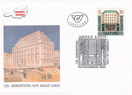 A8431- ERSTTAG,ADOLF LOOS AUSTRIAN ARCHITECT BUILDINGS, REPUBLIK OESTERREICH 1995 WIEN USED STAMP ON COVER - Cartas & Documentos