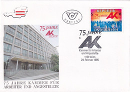 A8433- 75TH FOUNDING ANNIVERSARY OF AUSTRIAN CHAMBERS OF LABOUR REPUBLIK OESTERREICH 1995 WIEN USED STAMP ON COVER - Brieven En Documenten