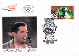 A8435- FALCO AUSTRIAN MUSICIAN ERSTTAG REPUBLIK OESTERREICH 1994 WIEN USED STAMP ON COVER - Music