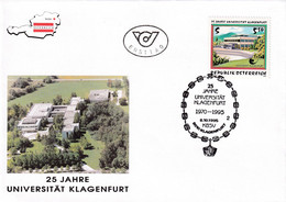 A8436- 25TH FOUNDING ANNIVERSARY OF THE UNIVERSITY OF KLAGENFURT REPUBLIK OESTERREICH 1995 USED STAMP ON COVER - Brieven En Documenten