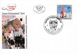 A8442-THE SCHEMENLAUFEN OF IMST CARNIVAL PROCESSION TYROLEAN VILLAGE REPUBLIK OESTERREICH 1996 USED STAMP ON COVER - Cartas & Documentos