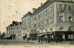 Chartres * La Place Des épars * Café De Paris * Marchand De Vins SEIGNE * Café Et Grand Hôtel De France - Chartres