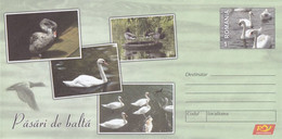 A8461- GEESE SWANS DUCKS - MARSH BIRDS, ROMANIAN COVER STATIONERY POSTAGE UNUSED - Ganzen