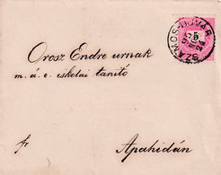 A8465- SZAMOS-UJVAR LETTER TO APAHIDA CLUJ ROMANIA 1895 STAMP ON COVER MAGYAR POSTA - Briefe U. Dokumente