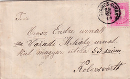 A8468- LETTER FROM SZAMOS-UJVAR TO KOLOZSVAR CLUJ ROMANIA 1889 STAMP ON COVER MAGYAR POSTA - Brieven En Documenten