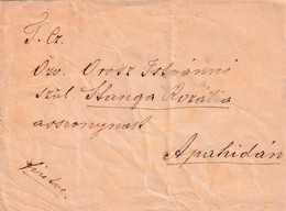 A8485- LETTER TO APAHIDA CLUJ STAMP ON COVER 1898 MAGYAR POSTA USED - Cartas & Documentos