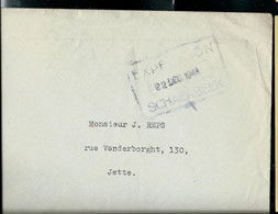 Courrier (env. Ent.) Obl. EXPEDITION - SCHAERBEEK Du 22/12/1949 Ves Jette - Franchise