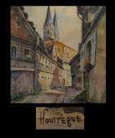 HOURREGUE (Jean) - [Aquarelle Sur Traits De Crayon, Signée]. - Aquarelles