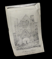 [NORMANDIE CALVADOS CAEN] Dessin Signé STANLEY (A.) : L'Abbaye De Troarn (Pays D'Auge - Normandie). 1834. - Dessins