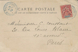 1903-  Groupe 10 C  Madagascar Oblit. Cad Bleu De MAEVATANANA - Cartas & Documentos