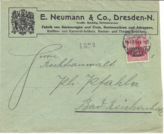 Enveloppe Deutsches Reich 10 Rouge E Neumann & Co - Brieven En Documenten