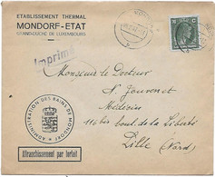 Luxembourg Lettre Entête Thermes Mondorf 1947 Bains Thermalisme Tarif Imprimés Cover - Kuurwezen