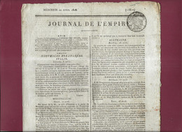 110621 - Document NAPOLEON Ier -  JOURNAL DE L'EMPIRE 20 Avril 1808 Nouvelles ITALIE WESTPHALIE ALLEMAGNE Bordeaux Tours - 1800 - 1849