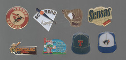 PINS PIN'S SPORT BASEBALL 728 GANT CASQUETTE JOUEURS SENSAS AUBAGNE CREEKS CACOLAC  LOT 8 PINS - Béisbol